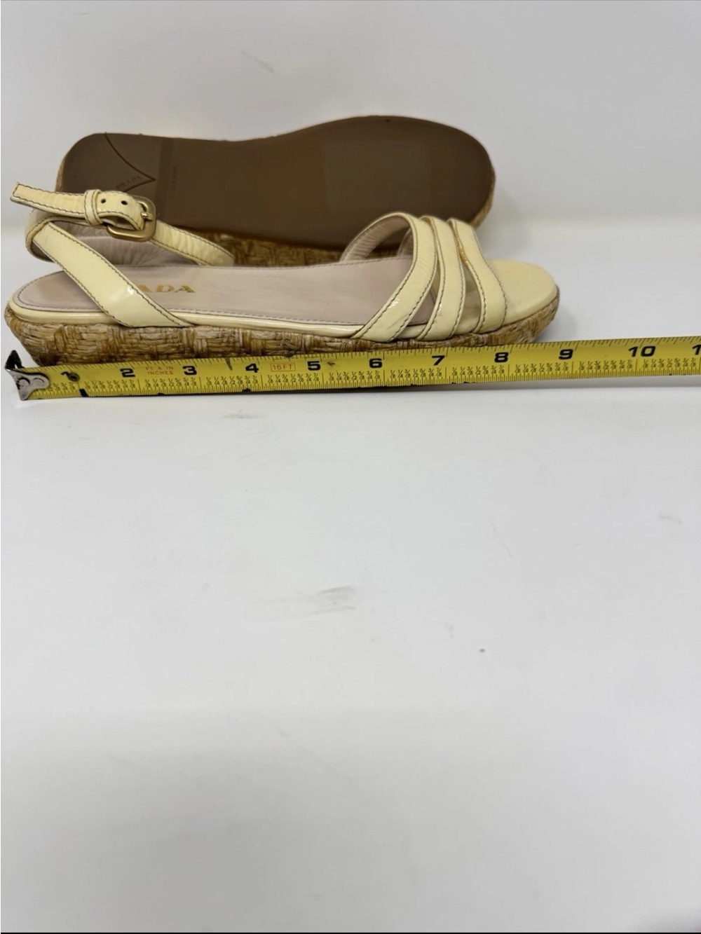 Prada Cream Leather Strappy Espadrille Sandals preowned - Picture 7 of 7